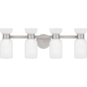 Rembrandt 4-Light Bathroom Vanity Light in Brushed Nickel