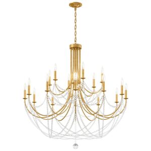 Verdana 18 Light Chandelier in Antique Silver by Schonbek