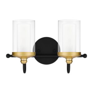 Rowland 2-Light Bathroom Vanity Light in Matte Black