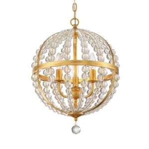  Roxy Glass Bead Chandelier in Antique Gold