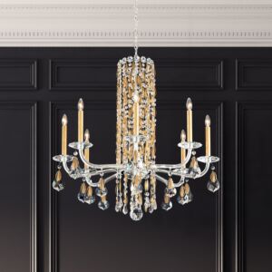 Siena Eight Light Chandelier in Stainless Steel by Schonbek