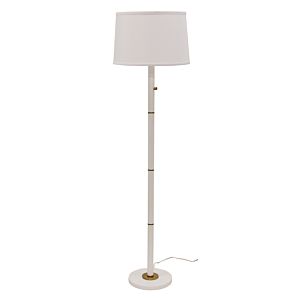  Rupert Floor Lamp in White with Weathered Brass Accents