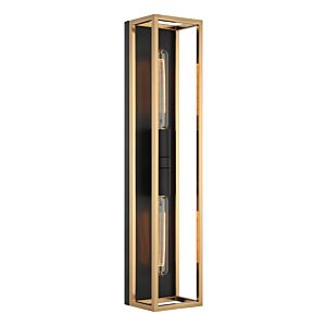 Shadowbox LED Wall Sconce in Black   Aged Gold Brass by Matteo Lighting