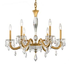 Napoli Six Light Chandelier in Heirloom Gold by Schonbek