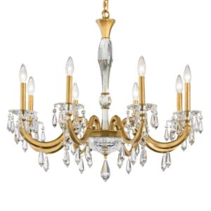 Napoli Eight Light Chandelier in Etruscan Gold by Schonbek