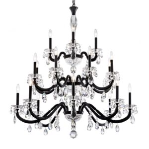 San Marco 20 Light Chandelier in Antique Silver by Schonbek