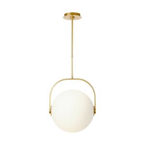 Fues 1-Light LED Pendant in Natural Brass