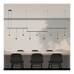 Suspenders Four Light Pendant in Satin Black by Sonneman