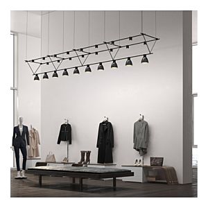 Suspenders Ten Light Pendant in Satin Black by Sonneman