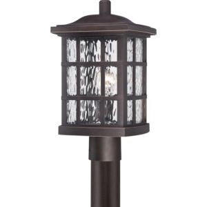 Stonington One Light Outdoor Post Mount in Palladian Bronze by Quoizel