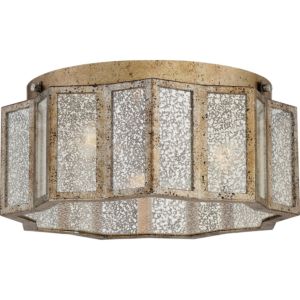 Shrine Three Light Flush Mount in Aged Gold by Quoizel