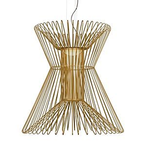 Visual Comfort Modern Syrma 3000K LED 38" Pendant Light in Satin Gold