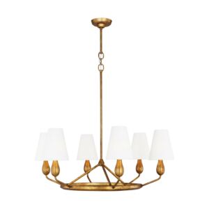 Ziba Six Light Chandelier in Antique Gild by Visual Comfort Studio