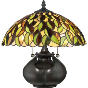 Greenwood Two Light Table Lamp in Valiant Bronze by Quoizel