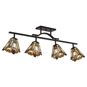 Inglenook Four Light Track Light in Valiant Bronze by Quoizel