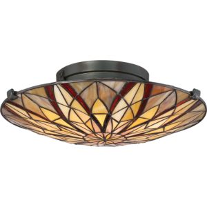 Victory Two Light Flush Mount in Valiant Bronze by Quoizel