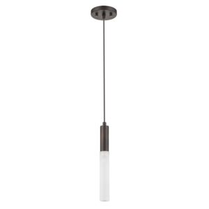 Cavaletto 1-Light Antique Bronze Pendant With Frosted Glass Shade