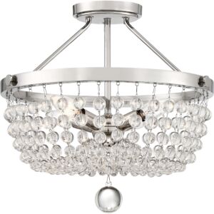 Teresa Four Light SemiFlush Mount in Polished Nickel by Quoizel