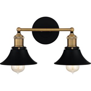 Trafalgar Two Light Bath in Matte Black by Quoizel