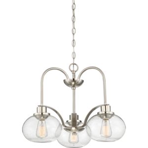 Quoizel Trilogy 3 Light 17 Inch Transitional Chandelier in Brushed Nickel