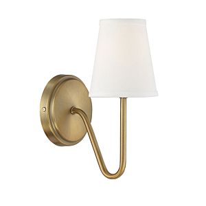 Mscon One Light Wall Sconce in Natural Brass by Meridian