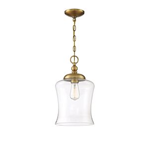 Mpend One Light Pendant in Natural Brass by Meridian