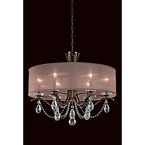 Vesca Six Light Chandelier in Antique Silver by Schonbek