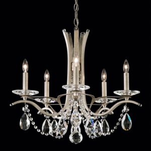 Vesca Five Light Chandelier in White by Schonbek