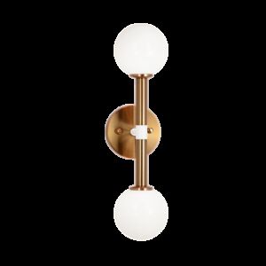 Matteo Stellar 2-Light Wall Sconce In Aged Gold Brass