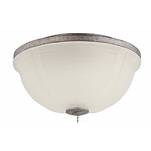 Craftmade Bowl Fan Light Kit in Tarnished Silver with White Frost Glass