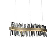 Allegri Glacier 8 Inch Pendant Light in Brushed Champagne Gold