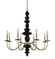 Allegri Piedra 8 Light Modern Chandelier in Brushed Brass