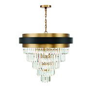 Savoy House Marquise 9 Light Chandelier in Matte Black with Warm Brass Accents