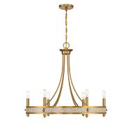 Camden Six Light Chandelier in Warm Brass by Savoy House