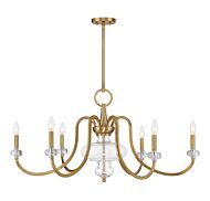 Bergdorf Six Light Chandelier in Warm Brass by Savoy House