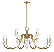 Bergdorf 12 Light Chandelier in Warm Brass by Savoy House