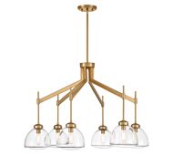 Corbin Six Light Chandelier in Warm Brass by Savoy House