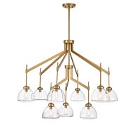 Corbin Nine Light Chandelier in Warm Brass by Savoy House