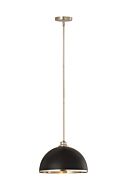 Z-Lite Landry 1-Light Pendant Light In Matte Black With Brushed Nickel