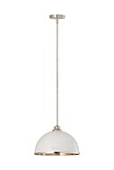 Z-Lite Landry 1-Light Pendant Light In Matte White With Brushed Nickel