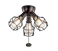 Accessory 3-Light Fan Light Kits in Bronze / Dark