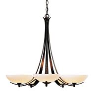 Hubbardton Forge 27 Inch 5 Light Aegis Chandelier in Dark Smoke