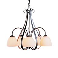 Hubbardton Forge 23 Inch 5 Light Sweeping Taper Chandelier in Natural Iron