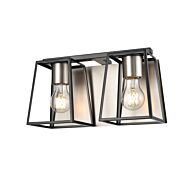 DVI Cape Breton 2-Light Bathroom Vanity Light in Buffed Nickel and Graphite