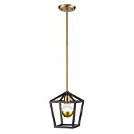 DVI Cabot Trail 1-Light Mini-Pendant in Brass and Graphite