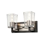 DVI Riverdale 2-Light Bathroom Vanity Light in Satin Nickel and Graphite