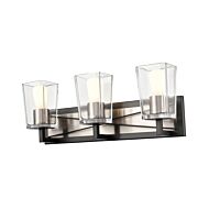 DVI Riverdale 3-Light Bathroom Vanity Light in Satin Nickel and Graphite