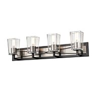 DVI Riverdale 4-Light Bathroom Vanity Light in Satin Nickel and Graphite