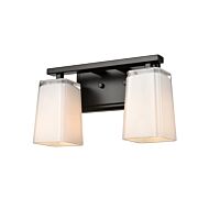 DVI Riverside 2-Light Bathroom Vanity Light in Ebony