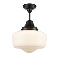 DVI Schoolhouse 1-Light Semi-Flush Mount in Ebony